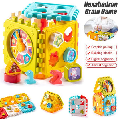 SUTENG 6-In-1 Activity Cube for Toddlers Baby Educational Musical Toy for Kids - Early Development Learning Toys with 6 Different Activities - Gift for Children 1 2 3 Years Old