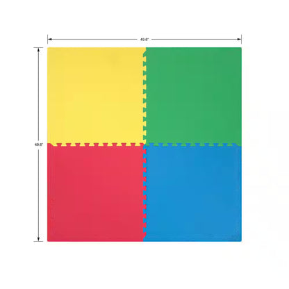 Primary Pastel 24 In. W X 24 In. L X 0.5 In. Thick Foam Exercise\Gym Flooring Tiles (4 Tiles\Case) (16 S. Ft.)
