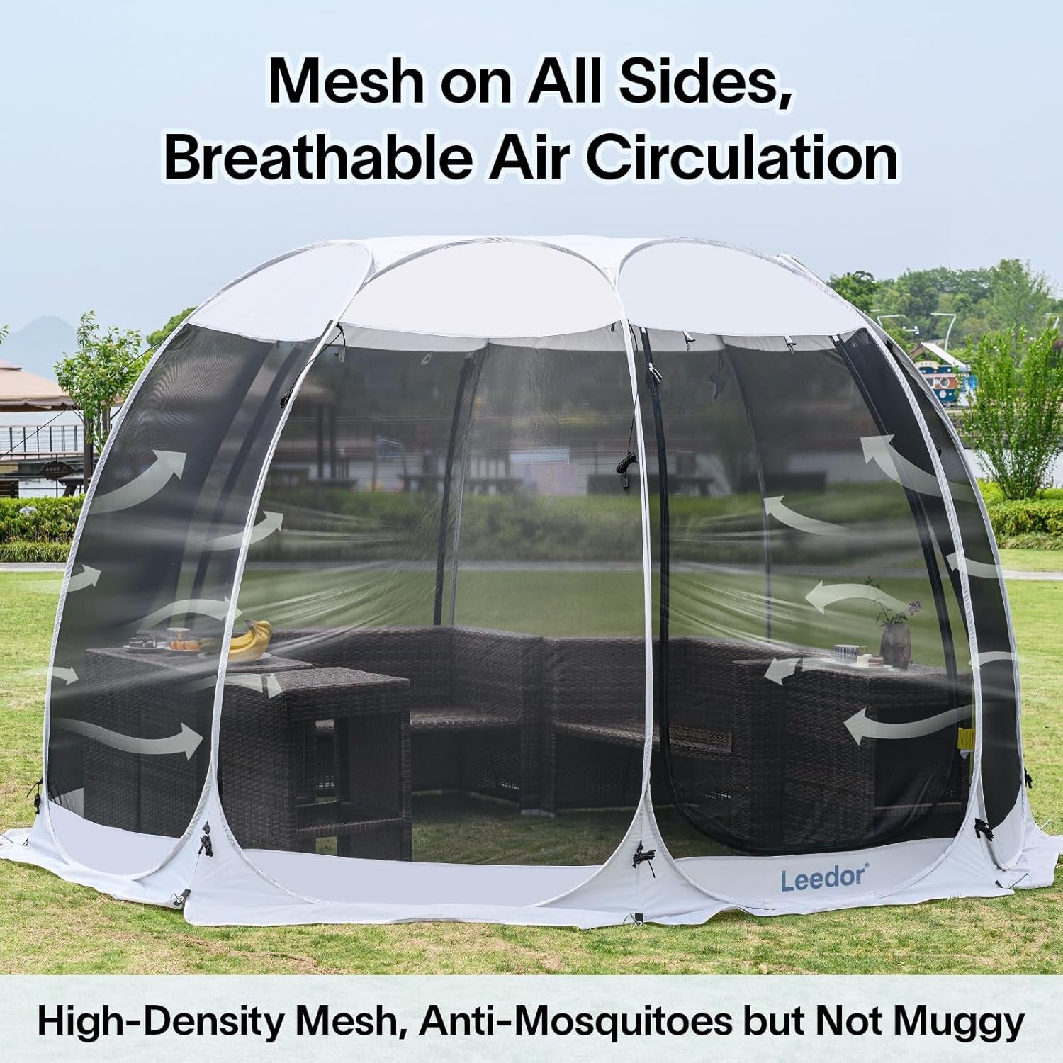Pop up Screen House, 6-10-15 Person Outdoor Screen Tent，Camping Screen Room with Carry Bag, Screened Gazebo with Mosquito Netting, Instant UV Resistant Sun Shelter for Garden, Patio, Backyard