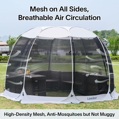 Pop up Screen House, 6-10-15 Person Outdoor Screen Tent，Camping Screen Room with Carry Bag, Screened Gazebo with Mosquito Netting, Instant UV Resistant Sun Shelter for Garden, Patio, Backyard