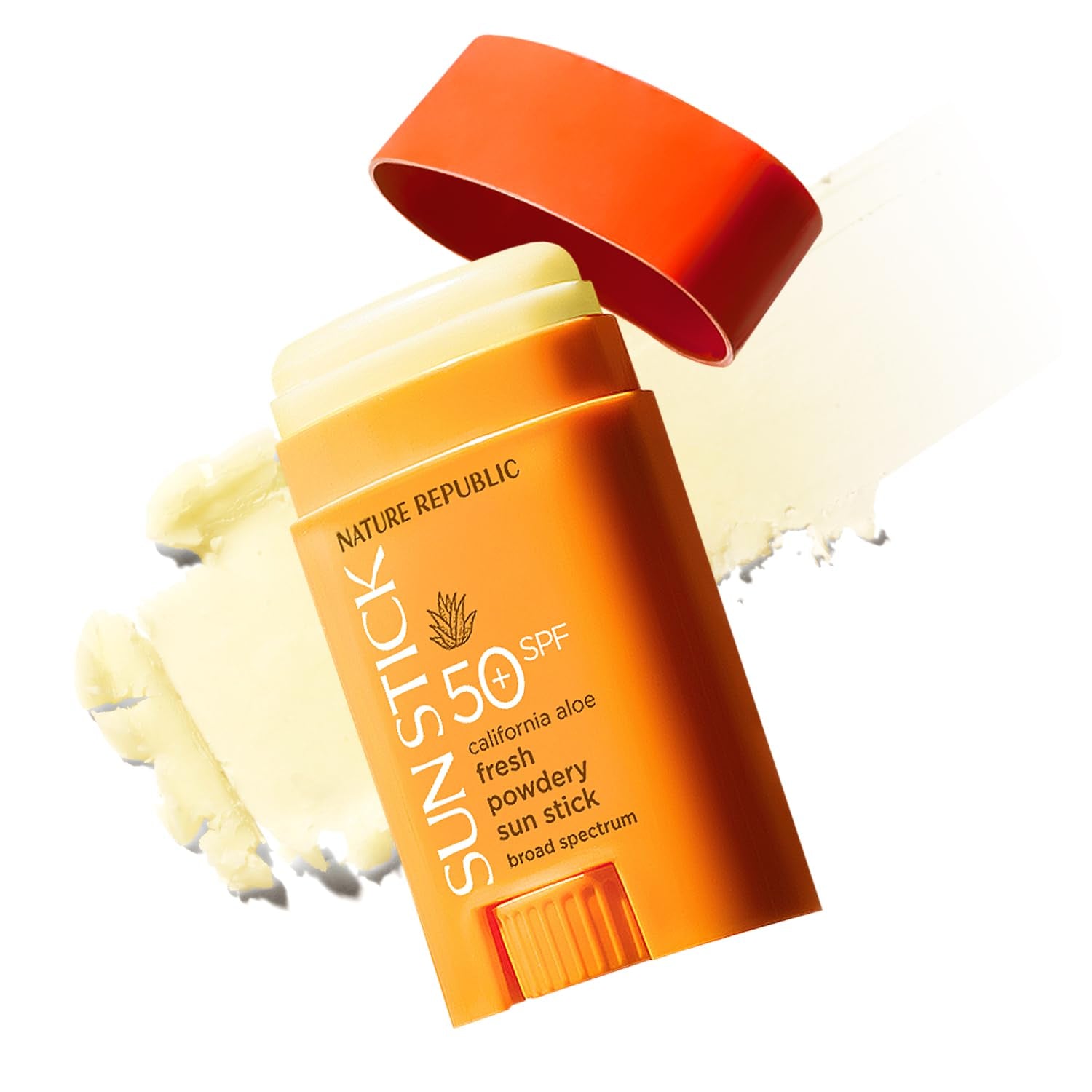 California Aloe Fresh Powdery Sun Stick Broad Spectrum SPF50+ | Korean Sunscreen Travel Size Suncare Sunblock, No Whitecast, Non-Sticky, Water Resistant