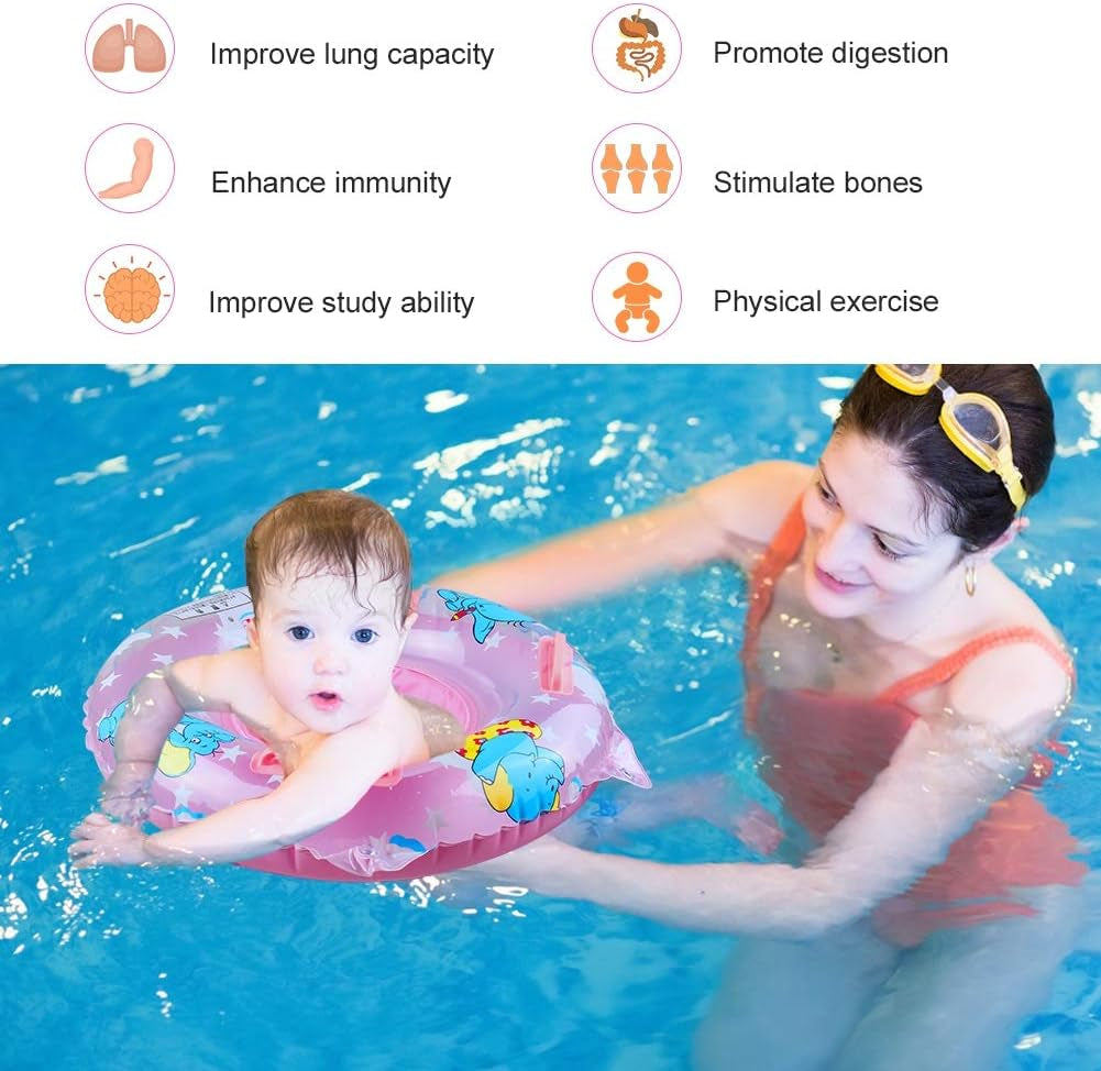 Baby Swimming Float, Inflatable Swimming Ring with Float Seat for 6 Months-6 Years Children