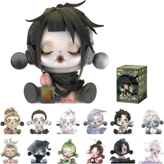 SKULLPANDA the Ink Plum Blossom Series Figures, SKULLPANDA Blind Box Figures, Random Design Action Figures Collectible Toys Home Decorations, Holiday Birthday Gifts, Single Box