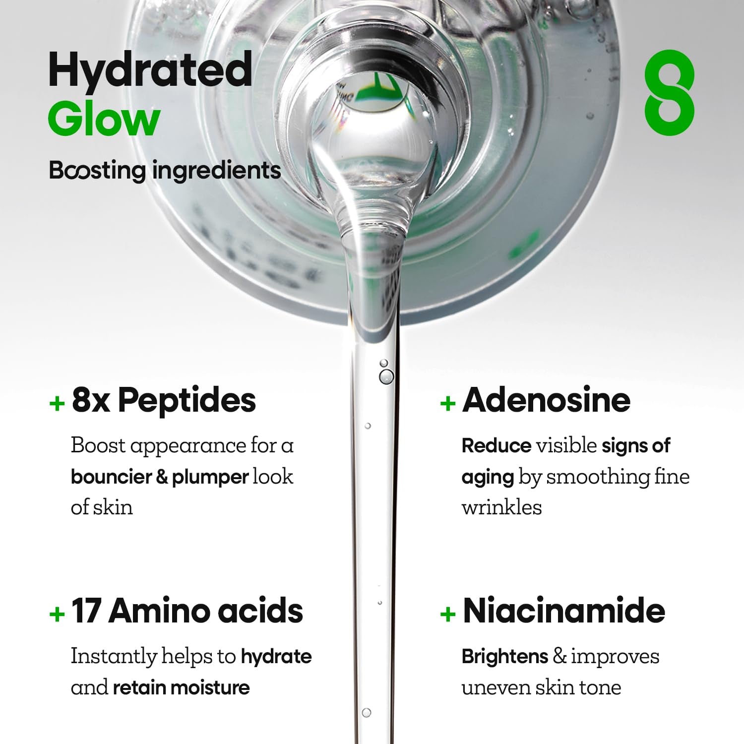 the First Peptide Boosting Serum, 8 Peptides, Niacinamide & Triple Hyaluronic Acid Complex,17 Amino Acids,For All Skin Types, Korean Skin Care150Ml/5.07 Fl Oz