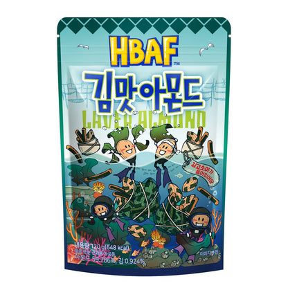 [Official Gilim ] Korean Seasoned Laver Almonds Nut Snack | Kids, School, Office, Trip Snack | Pre-Workout Snack | Asian Snacks (Seaweed, 1 X 120 Gram Pack)