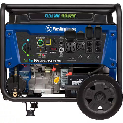 13,500-Watt/10,500-Watt Remote Start Dual Fuel Gas and Propane Portable Generator with 50A Outlet, CO Sensor