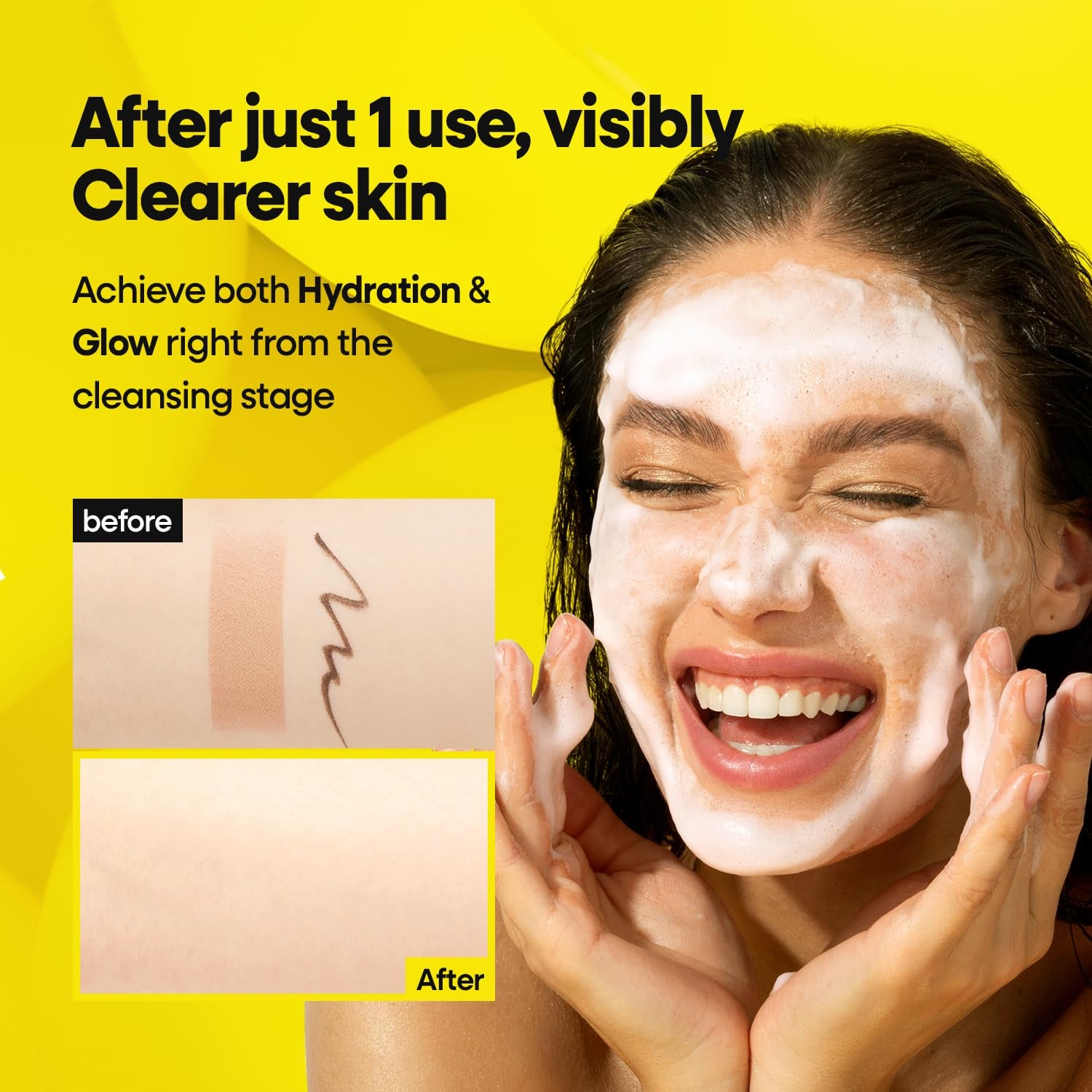 Vitapair C Glow Facial Cleanser - Vitamin Face Wash for Cleaner Skin, Hydrating Facewash for Women, Gentle Natural Cleanser, Daily Makeup Remover, Nighttime Foaming, 150Ml / 5.07 Fl Oz