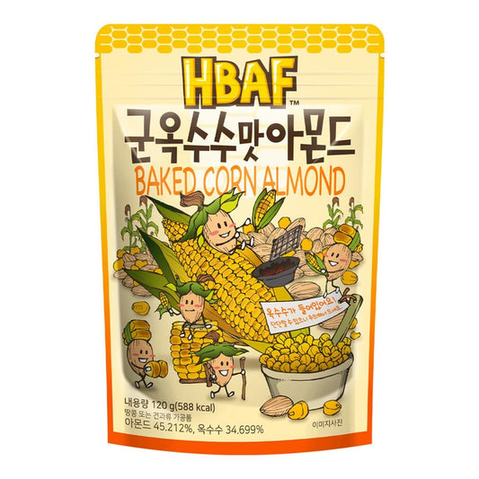 [Official Gilim ] Korean Baked Corn Seasoned Almond Nut | Kids, School, Lunch, Office, Work, Travel, Camping Party Snack | Pre-Workout Protein Snack | Korean Food Healthy Snacks | Asin Snack Korean Sovenior (Baked Corn X 120 Gram Pack)