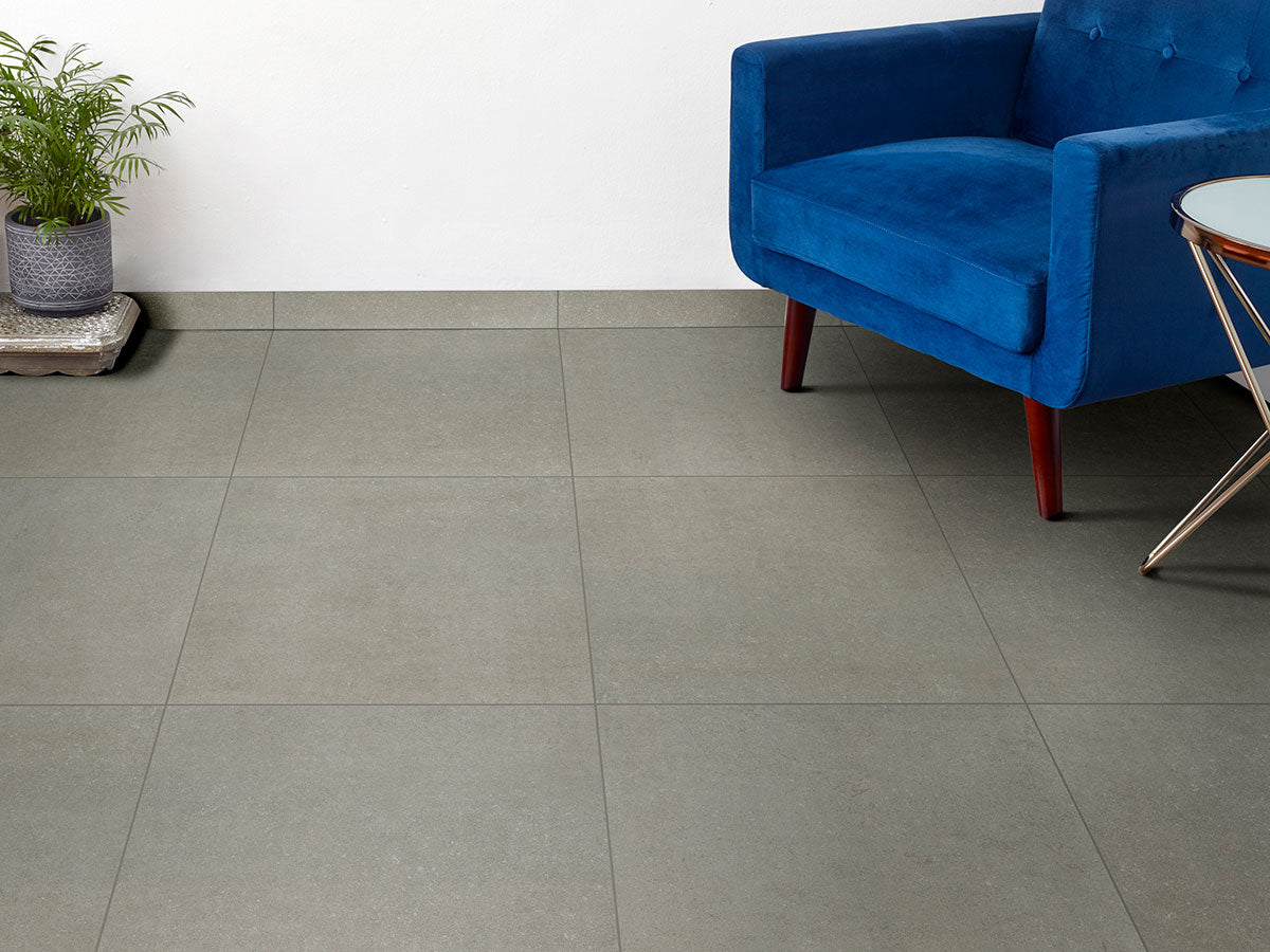 Anti slip  Gris 3x24 Bullnose Porcelain Trim Tile - Matte