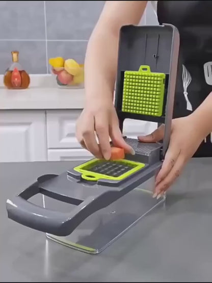 🔪 16-in-1 Vegetable Chopper – Multi-Functional Food Slicer & Dicer with 8 Blades