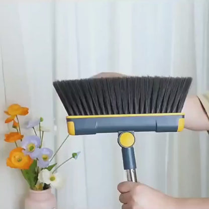 Broom & Dustpan Set (1-Set) – Foldable, Thickened Rotatable Stainless Steel Rod, Soft Non-Scratch Bristles, Indoor Cleaning Supplies (Local Warehouse Available)