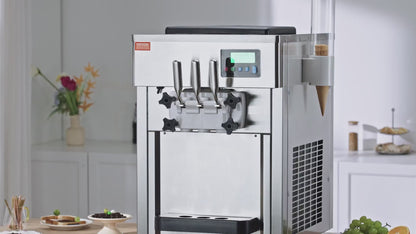 Commercial Ice Cream Machinesingle Flavor Countertop Soft Serve Ice Cream Maker Touch Screen Auto Clean Pre-Cooling