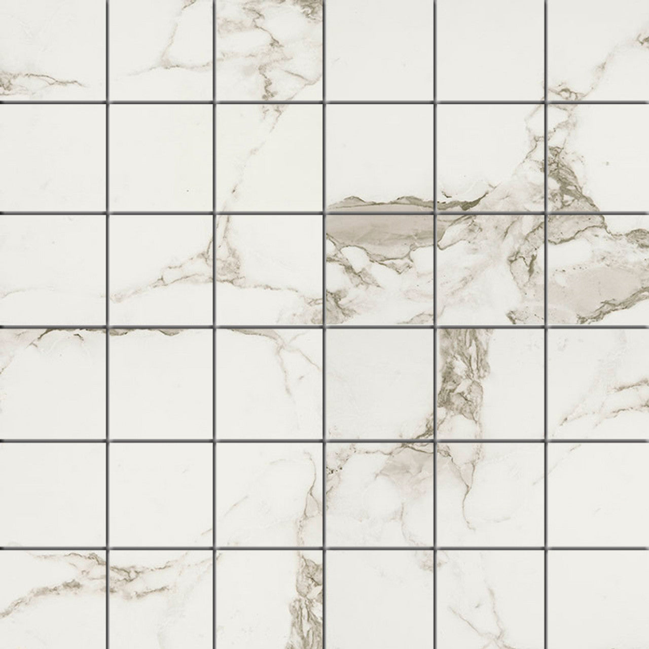 Pietra Statuario 2x2 Porcelain Mosaic - Matte