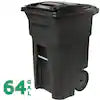 32 Gallon Blackstone Outdoor Trash Can/Garbage Can with Quiet Wheels and Attached Lid