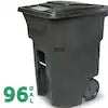 32 Gallon Blackstone Outdoor Trash Can/Garbage Can with Quiet Wheels and Attached Lid