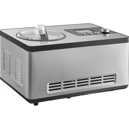 VEVOR Automatic Ice Cream Maker with Built-In Compressor – 2 Qt No Pre-Freeze Fruit & Yogurt Machine, Stainless Steel Electric Sorbet & Gelato Maker (3 Modes, LCD Display & Timer, Silver)