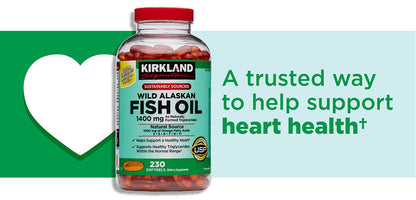 Kirkland Signature Wild Alaskan Fish Oil 1400 mg, 230 Softgels