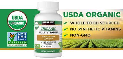 Kirkland Signature USDA Organic Multivitamin, 80 Coated Tablets